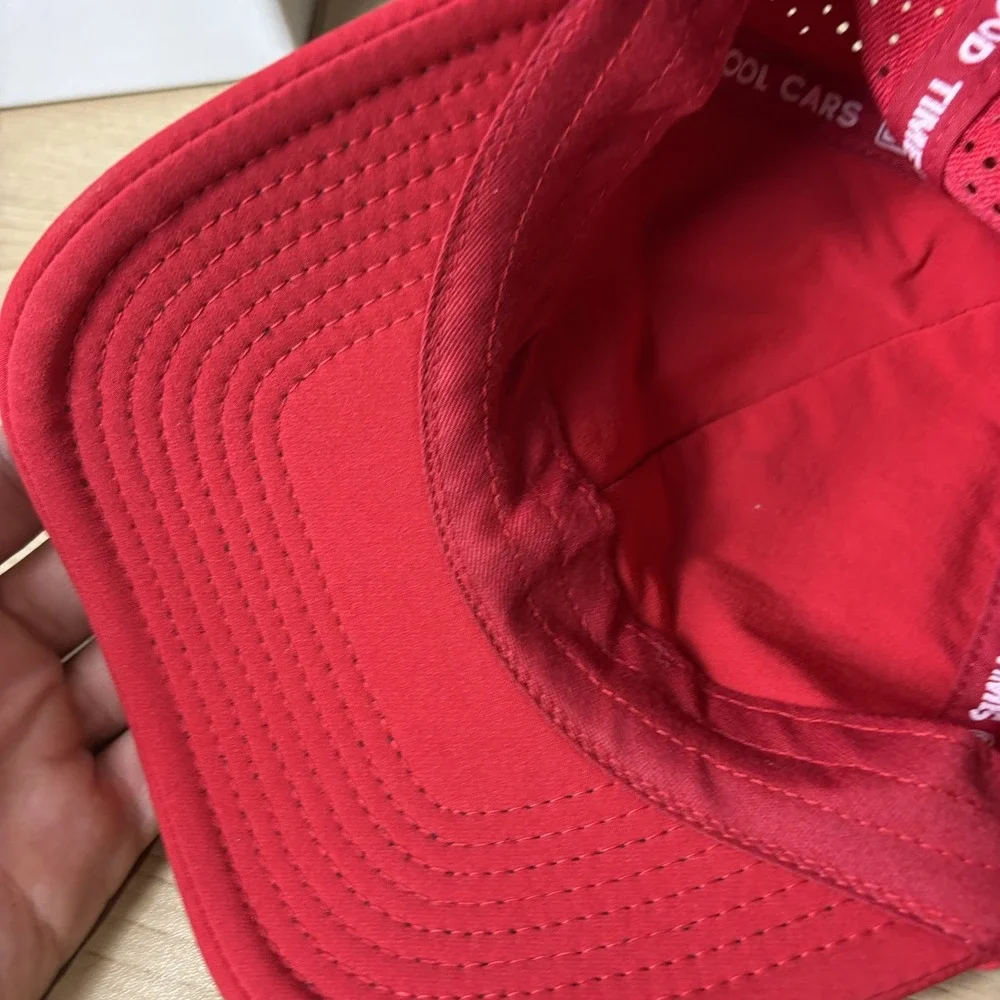 Goodguys Hat Cap Strap Back Red Performance Patch Mesh Vented Trucker Mens
